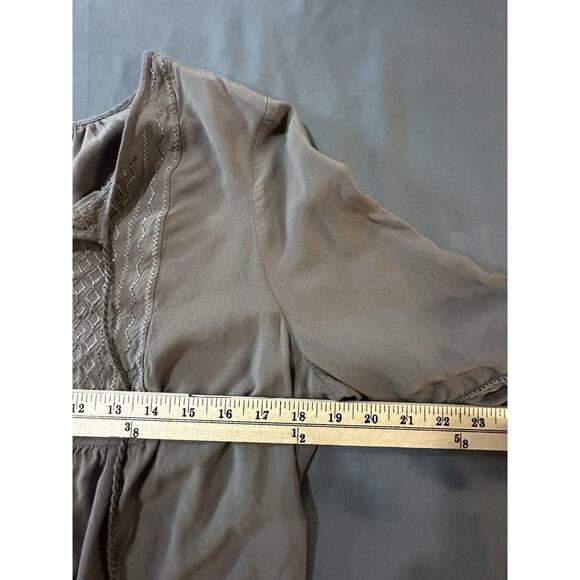 St. John’s Bay Embroidered Boho Peasant Blouse Women’s Large W/ Tassels Brown - Picture 7 of 10